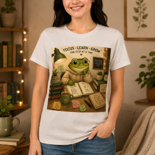 Camiseta Triblenda Días Lluviosos Días Acogedores Rana Leyendo Libro