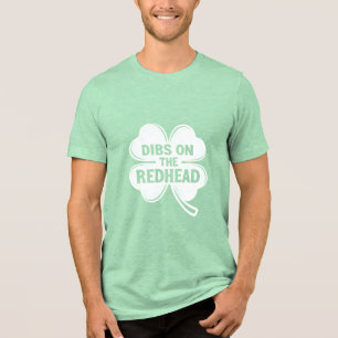 Camiseta Triblenda Dibs On The Redhead White St. Patrick's Day