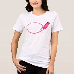 Camiseta Triblenda Dibujar un círculo con un marcador de resaltado ro