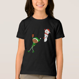 Camiseta Triblenda Dibujo animado de Navidad de duende y muñeco de ni
