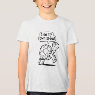 Camiseta Triblenda Dibujo animado de tortuga motivacional lindo