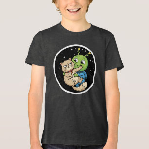 Camiseta Triblenda Dibujo animado espacial de un divertido alienígena
