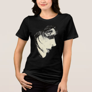 Camiseta Triblenda Dibujo de perfil lateral de anime oscuro | Tinta d