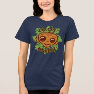 Camiseta Triblenda Dibujo de Personalizado de mono malhumorado