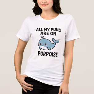 Camiseta Triblenda Dibujo divertido de marsopa con chiste de ballena