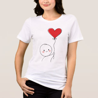 Camiseta Triblenda Dibujo Mínimo de Amor Adorable