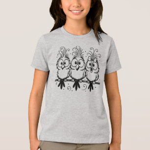 Camiseta Triblenda Dibujos Animados de Pájaros Divertidos-56456