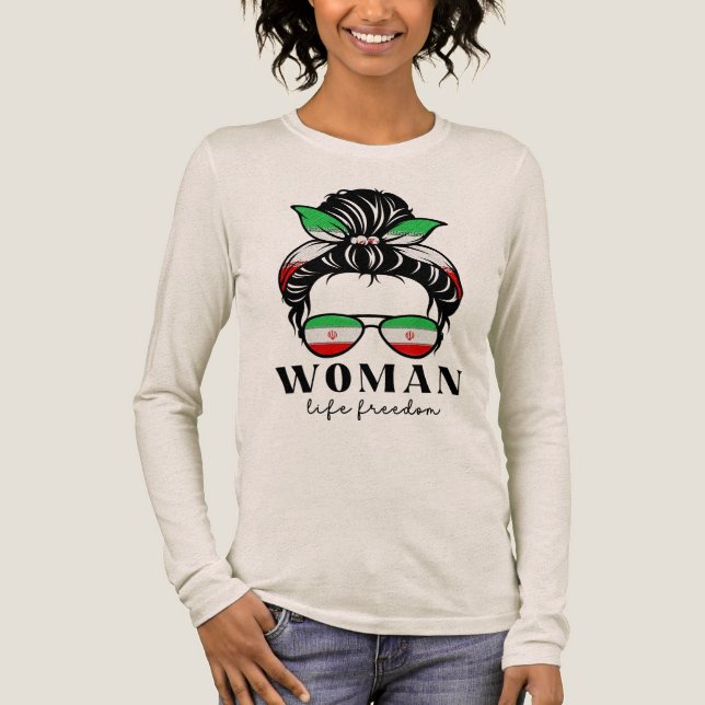 Camiseta Triblenda Digamos su nombre Masha Amini Mujeres Apoyo a la L (Anverso)