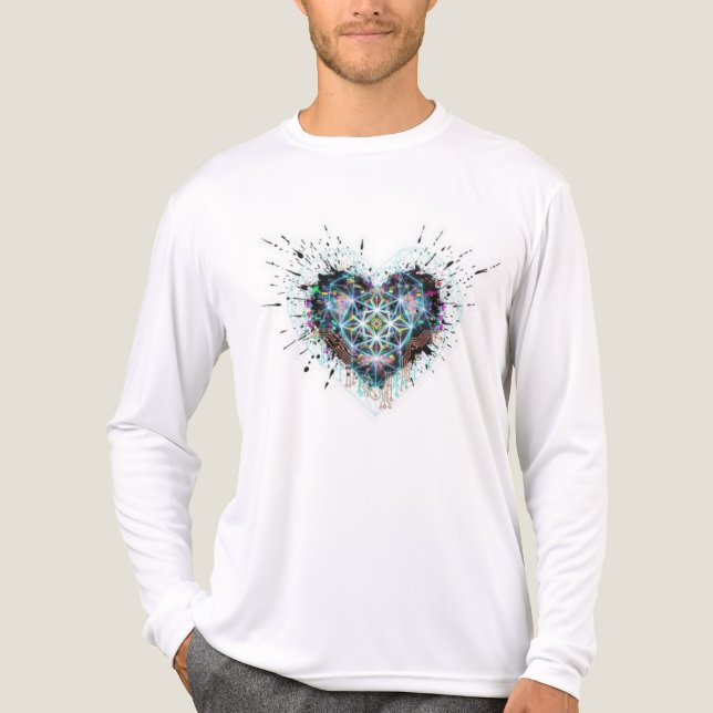 Camiseta Triblenda Digital Heart Sacred Geometry Heart Design  (Anverso )