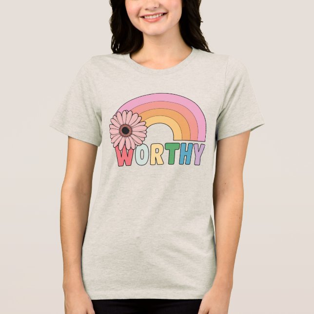 Camiseta Triblenda Digno arcoiris florece (Anverso)
