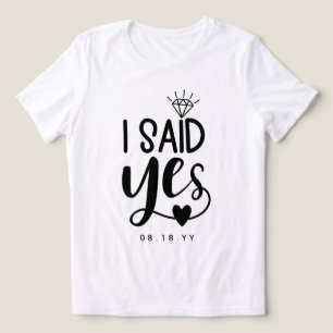 Camiseta Triblenda Dije Sí Diamante y Corazón Agregar Fecha