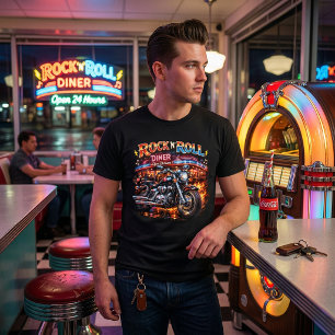 Camiseta Triblenda Diner Retro Biker Rock 'N' Roll