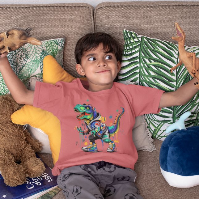 Camiseta Triblenda Dinosaurio colorido al estilo de la calle (Subido por el creador)