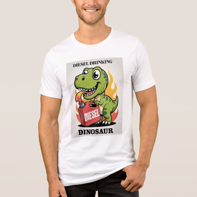 Camiseta Triblenda Dinosaurio de consumo de diesel (Anverso)