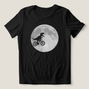 Camiseta Triblenda Dinosaurio en bicicleta con diversión en la luna