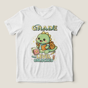 Camiseta Triblenda Dinosaurio Lindo Nivel de Segundo Grado Desbloquea