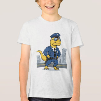 Camiseta Triblenda Dinosaurio Oficial de Policía Uniforme Ciudad Cari