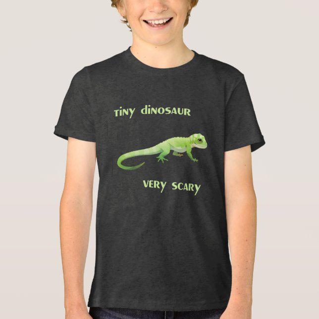 Camiseta Triblenda Dinosaurio pequeño, muy asustado (Anverso)