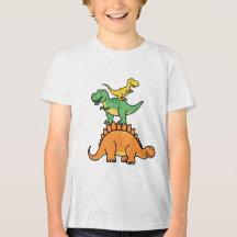 Dinosaurios Personalizados apilados niños camiseta