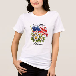 Camiseta Triblenda Dios bendiga a América bandera de EE. UU. y margar