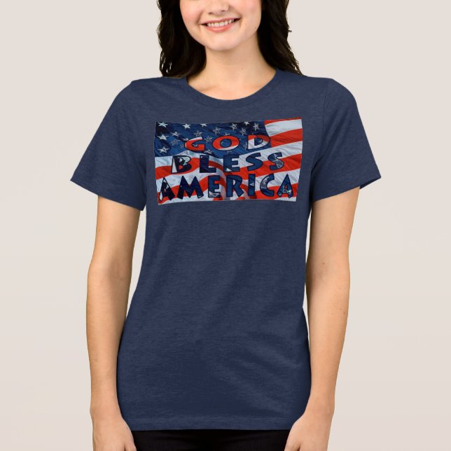 Camiseta Triblenda Dios bendiga a Estados Unidos (Anverso)