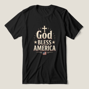 Camiseta Triblenda Dios bendiga a Estados Unidos - Vintage Patriótico