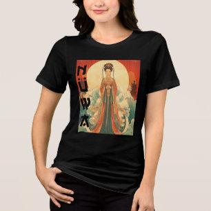 Camiseta Triblenda Diosa china nuwa arte de mitología tradicional