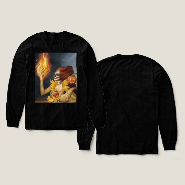 Camiseta Triblenda Diosa de Otoño (Diseño frontal y trasero)