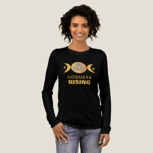 Camiseta Triblenda Diosa levantándose Tee de Manga Larga Amarilla Dor