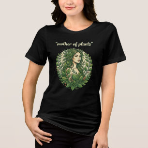 Camiseta Triblenda Diosa Madre de las Plantas Corona Botánica Vintage