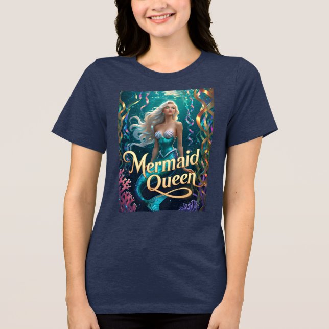 Camiseta Triblenda Diosa oceánica etérea de la reina de la sirena (Anverso)