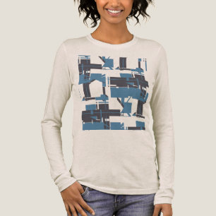 Camiseta Triblenda Diseño abstracto azul pizarra y azul huevo de peti