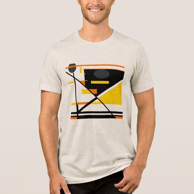 Camiseta Triblenda Diseño abstracto contemporáneo del Naranja de oro  (Anverso)