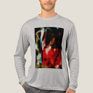 Camiseta Triblenda Diseño abstracto de floración negra verde rojo