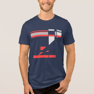 Camiseta Triblenda Diseño abstracto de formas geométricas en gris tau