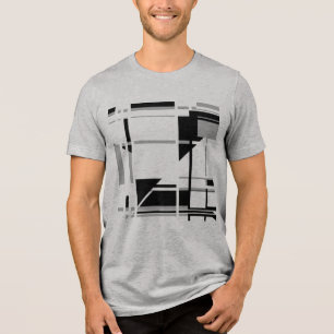 Camiseta Triblenda Diseño abstracto de laberinto inspirado en Gray Bl