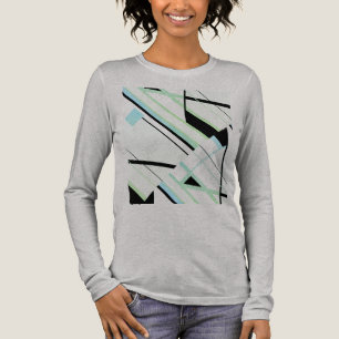 Camiseta Triblenda Diseño abstracto de líneas diagonales de menta neg