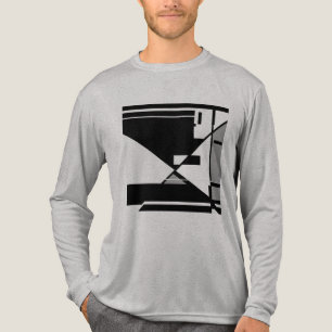 Camiseta Triblenda Diseño abstracto de MCM en negro, blanco y gris