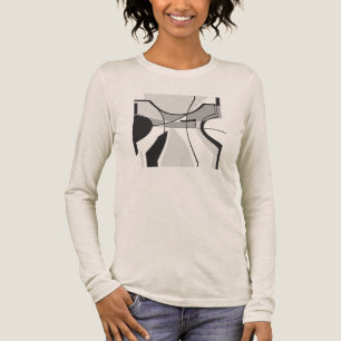 Camiseta Triblenda Diseño abstracto de tonos grises negros inspirado
