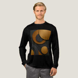 Camiseta Triblenda Diseño abstracto geométrico de lujo negro y oro
