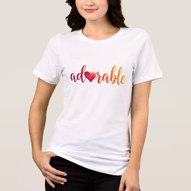 Camiseta Triblenda Diseño "Adorable"1 de Maaya Prints, Women's (Anverso)