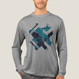 Camiseta Triblenda Diseño artístico abstracto de la Marina Azul verde