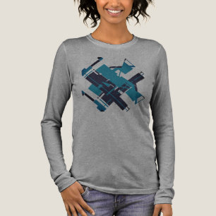 Camiseta Triblenda Diseño artístico abstracto de la Marina Azul verde