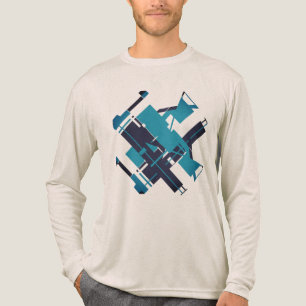 Camiseta Triblenda Diseño artístico abstracto de la Marina Azul verde