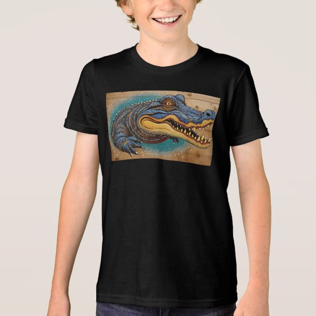 Camiseta Triblenda Diseño artístico de cocodrilos australianos (Anverso)