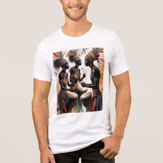 Camiseta Triblenda Diseño Artístico de Música de Tambor Rítmico