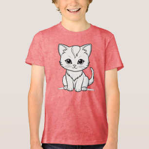 Camiseta Triblenda Diseño artístico estilizado Cat Kitten Line Art-52