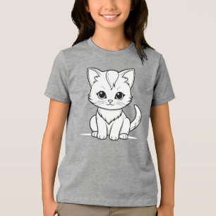 Camiseta Triblenda Diseño artístico estilizado Cat Kitten Line Art-52