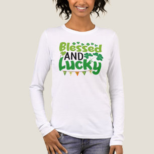 Camiseta Triblenda Diseño Bendito y Afortunado del Día de San Patrici