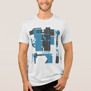 Camiseta Triblenda Diseño de abstracción geométrica del carbón de tur